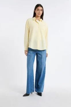 Hot ETAM Camisa de algodón AMARILLO PÁLIDO