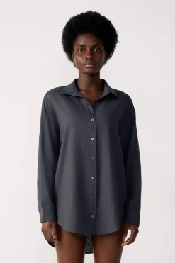 Hot ETAM Camisa de lino ANTRACITA