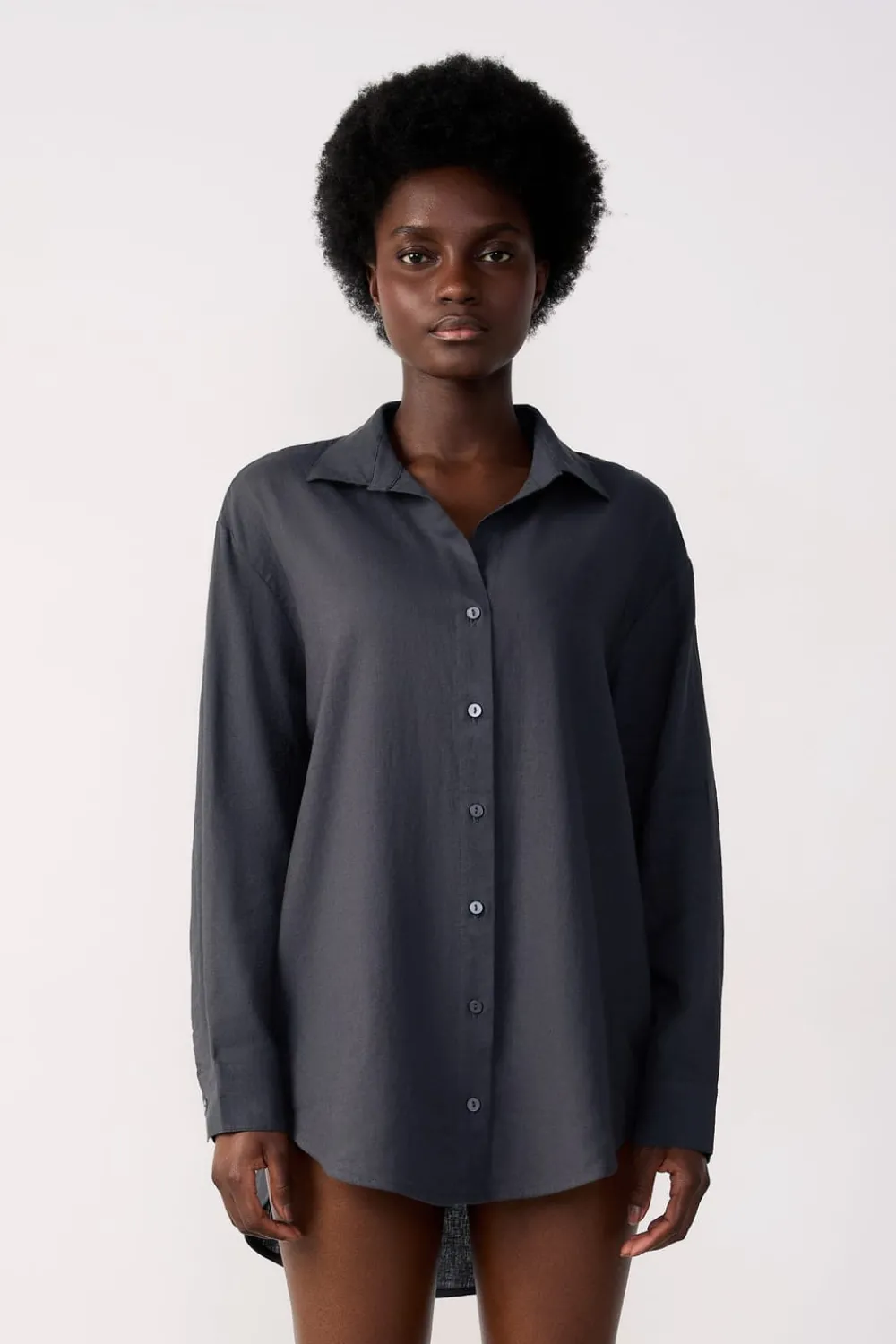Hot ETAM Camisa de lino ANTRACITA