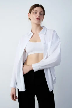 Hot ETAM Camisa de manga larga BLANCO