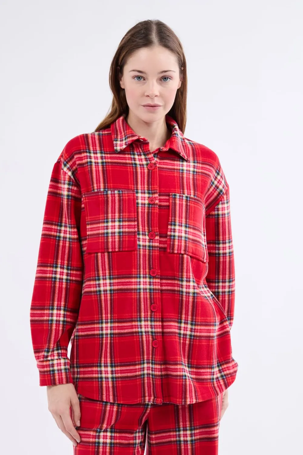Outlet ETAM Camisa de pijama a cuadros ROJO