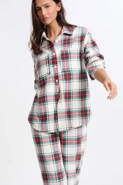 New ETAM Camisa de pijama a cuadros ROJO