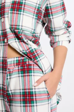 New ETAM Camisa de pijama a cuadros ROJO