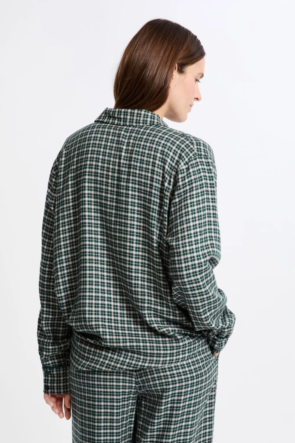ETAM Camisa de pijama a cuadros VERDE