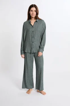 ETAM Camisa de pijama a cuadros VERDE