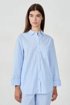 Discount ETAM Camisa de pijama a rayas AZUL CIELO