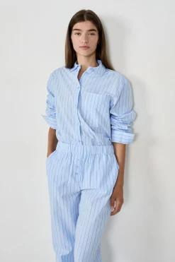 Discount ETAM Camisa de pijama a rayas AZUL CIELO