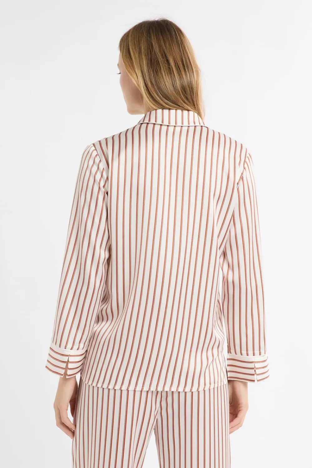 Hot ETAM Camisa de pijama a rayas de satén IMP FD CRUDO