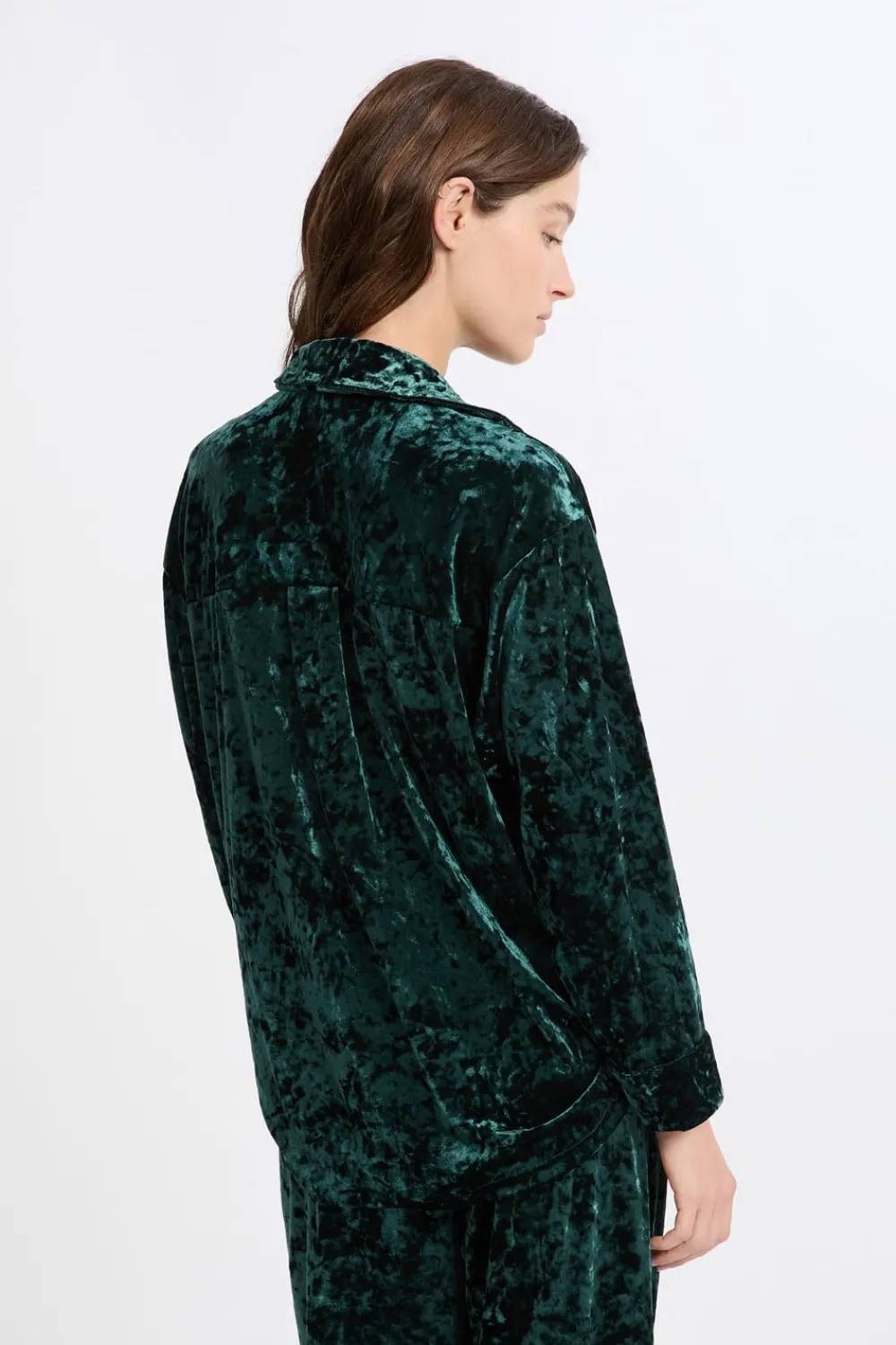 New ETAM Camisa de pijama con efecto terciopelo ESMERALDA