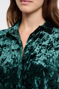 New ETAM Camisa de pijama con efecto terciopelo ESMERALDA