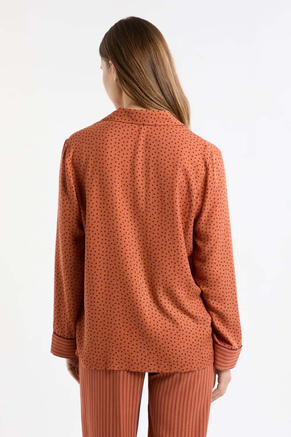 Sale ETAM Camisa de pijama con estampado de corazones MARRÓN