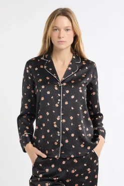 Discount ETAM Camisa de pijama con estampado floral de satén MULTICOLOR