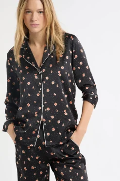Discount ETAM Camisa de pijama con estampado floral de satén MULTICOLOR