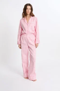New ETAM Camisa de pijama de algodón estampada ROSA