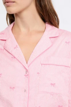 New ETAM Camisa de pijama de algodón estampada ROSA