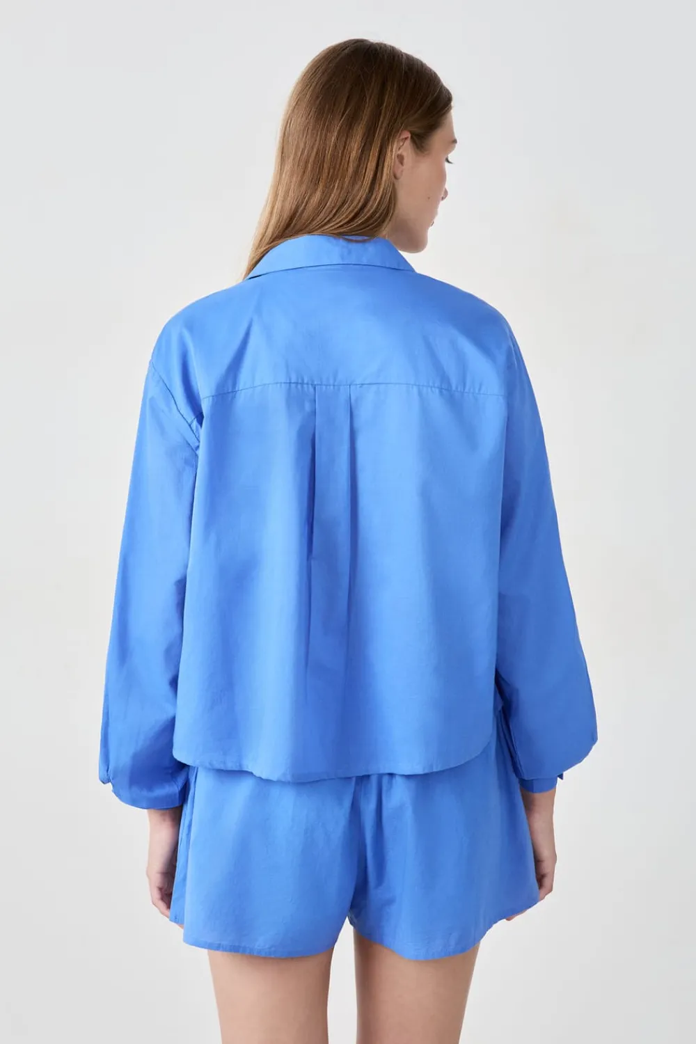 ETAM Camisa de pijama de algodón AZUL ROYAL