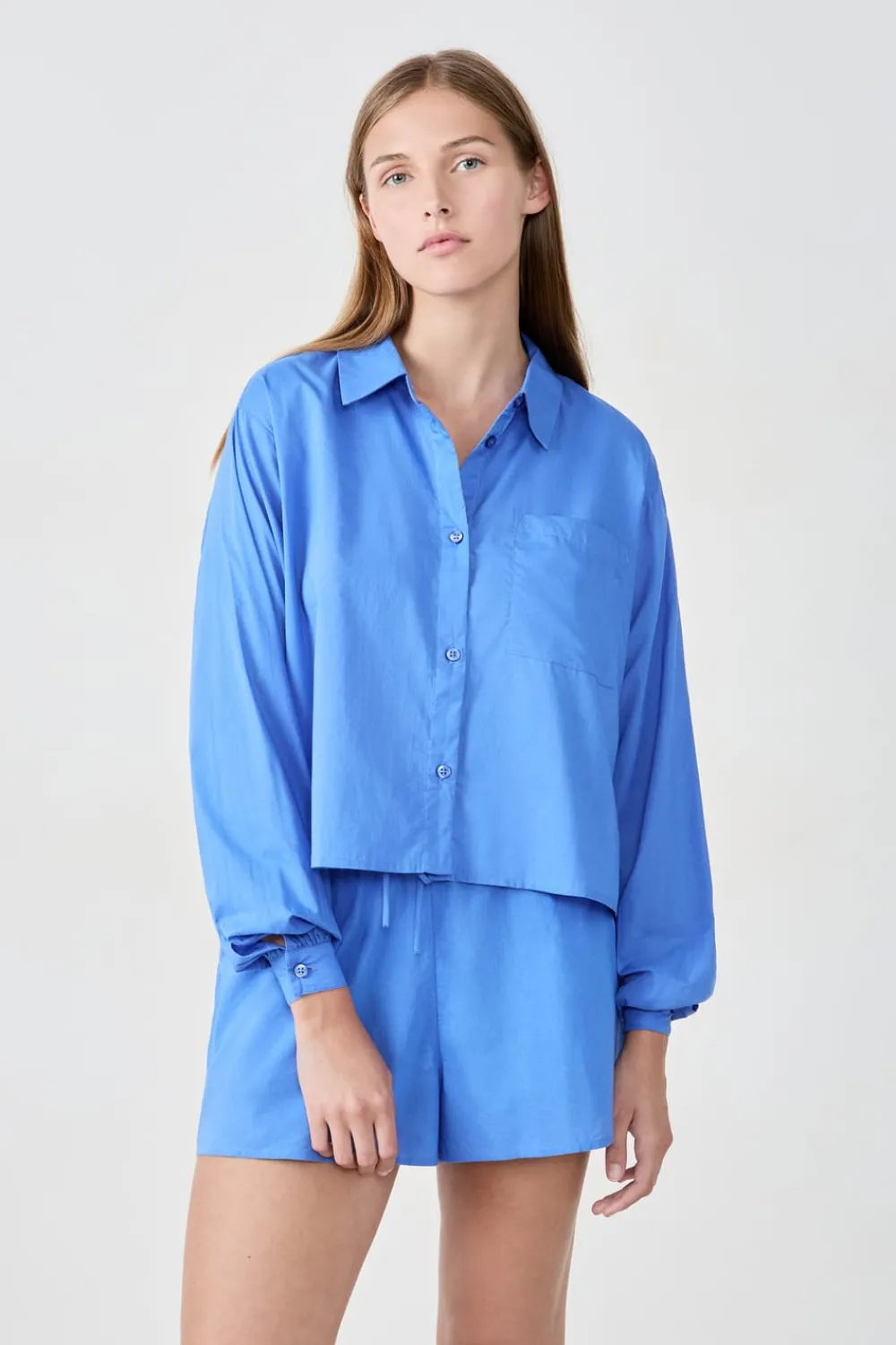 ETAM Camisa de pijama de algodón AZUL ROYAL