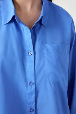 ETAM Camisa de pijama de algodón AZUL ROYAL