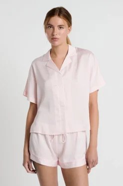 Discount ETAM Camisa de pijama de manga corta estampada ESTAMPADO FONDO ROSA