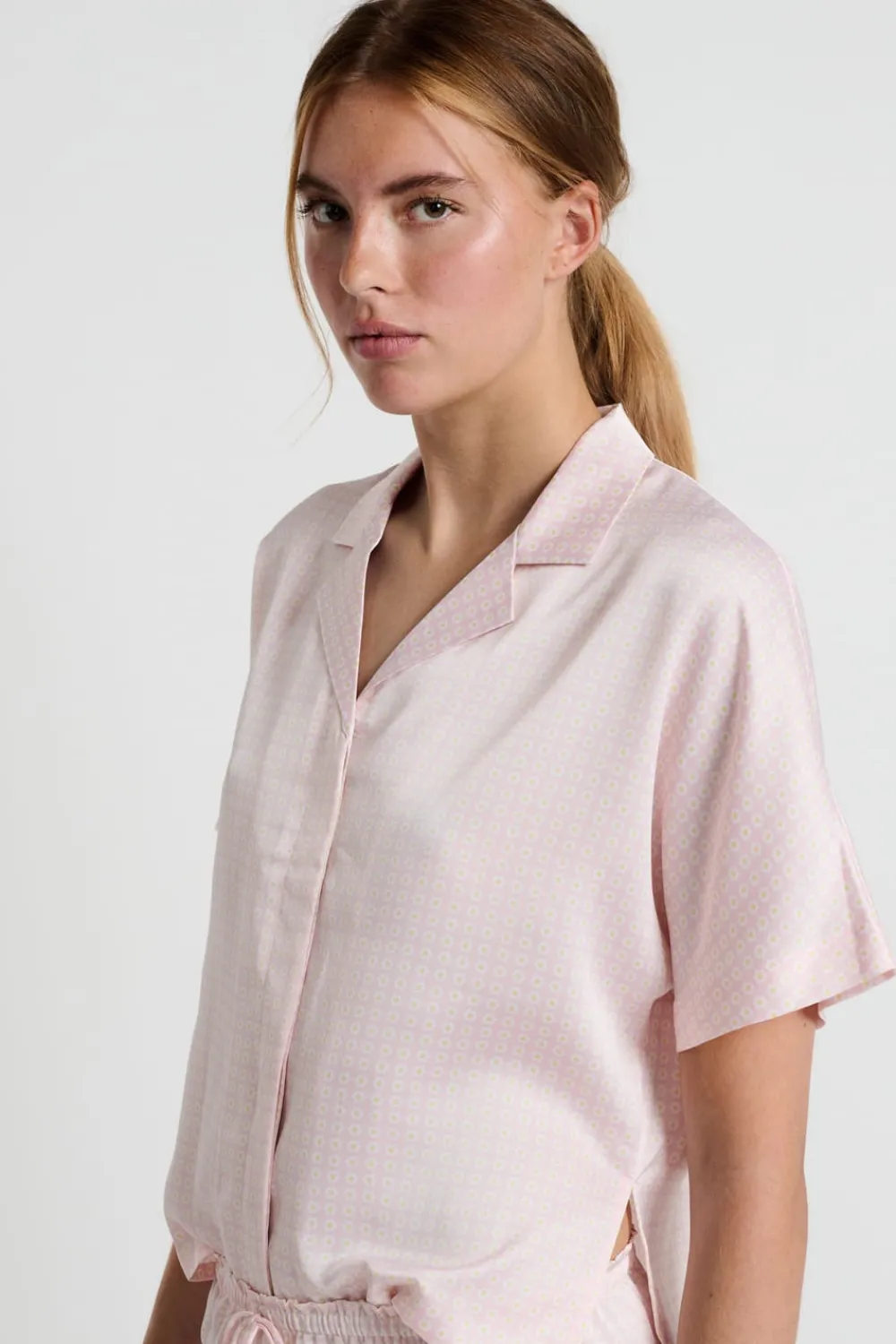Discount ETAM Camisa de pijama de manga corta estampada ESTAMPADO FONDO ROSA