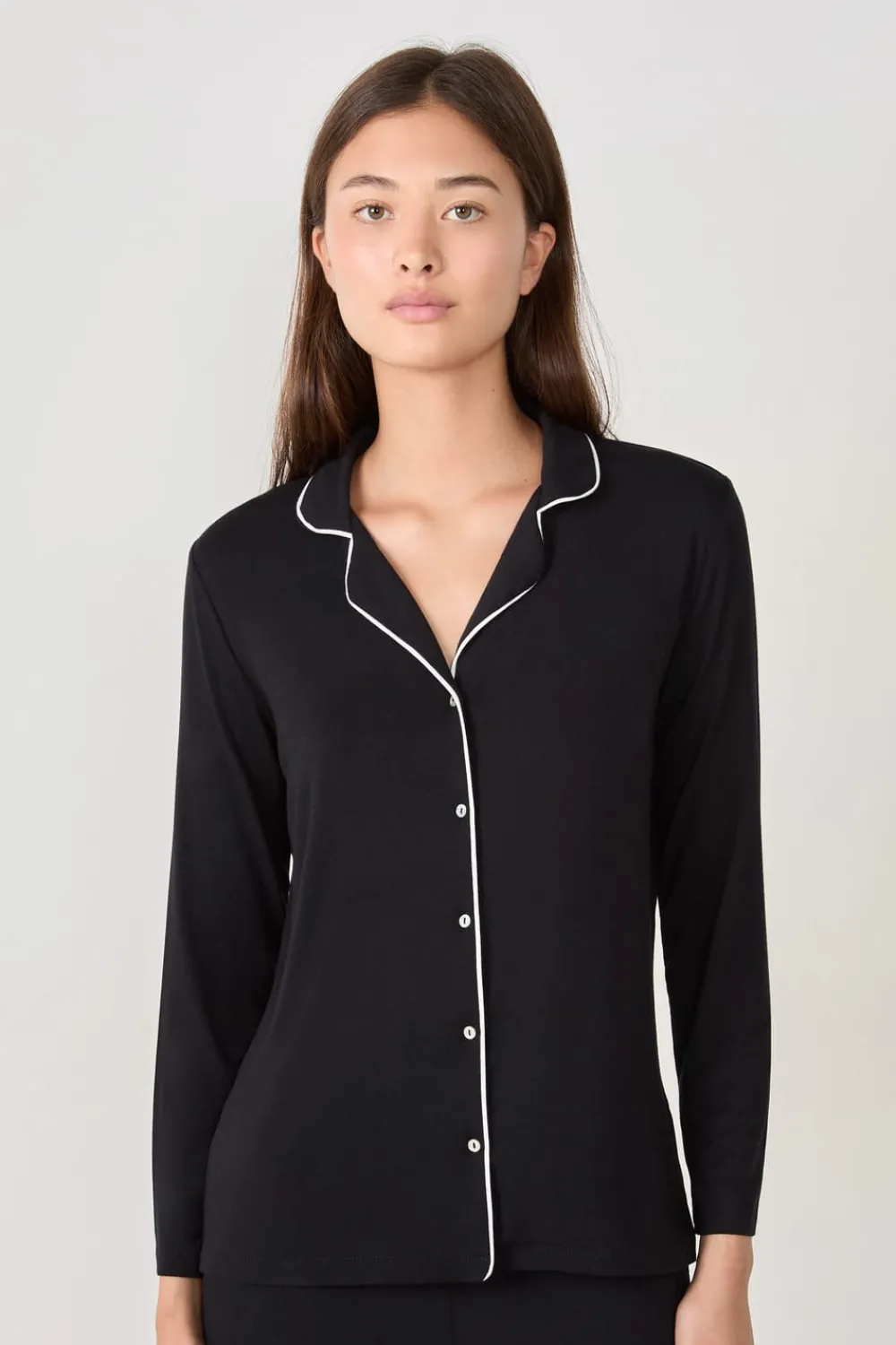 Best ETAM Camisa de pijama de manga larga NEGRO