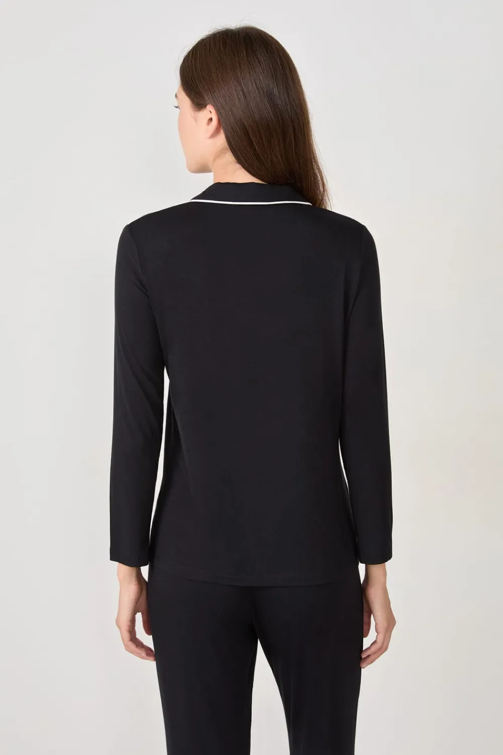 Best ETAM Camisa de pijama de manga larga NEGRO