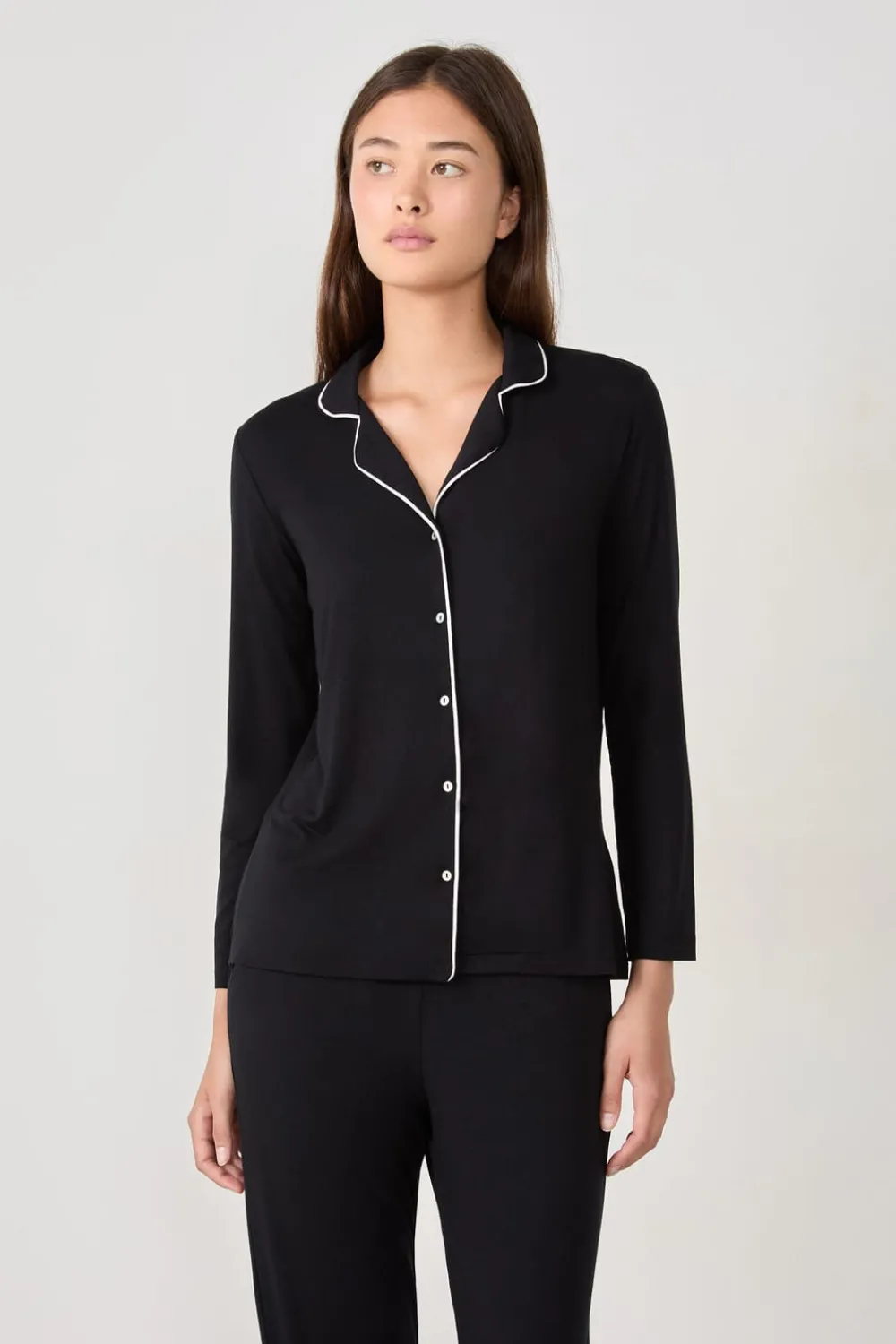 Best ETAM Camisa de pijama de manga larga NEGRO