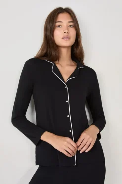 Best ETAM Camisa de pijama de manga larga NEGRO