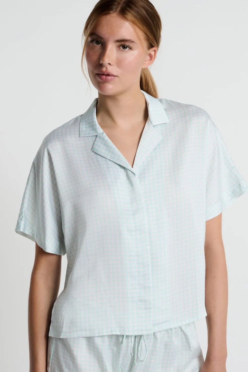 Discount ETAM Camisa de pijama de manga corta estampada ESTAMPADO FONDO VERDE
