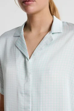 Discount ETAM Camisa de pijama de manga corta estampada ESTAMPADO FONDO VERDE