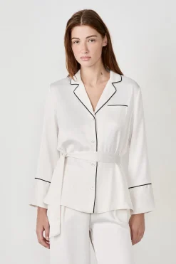 Sale ETAM Camisa de pijama de satén CRUDO