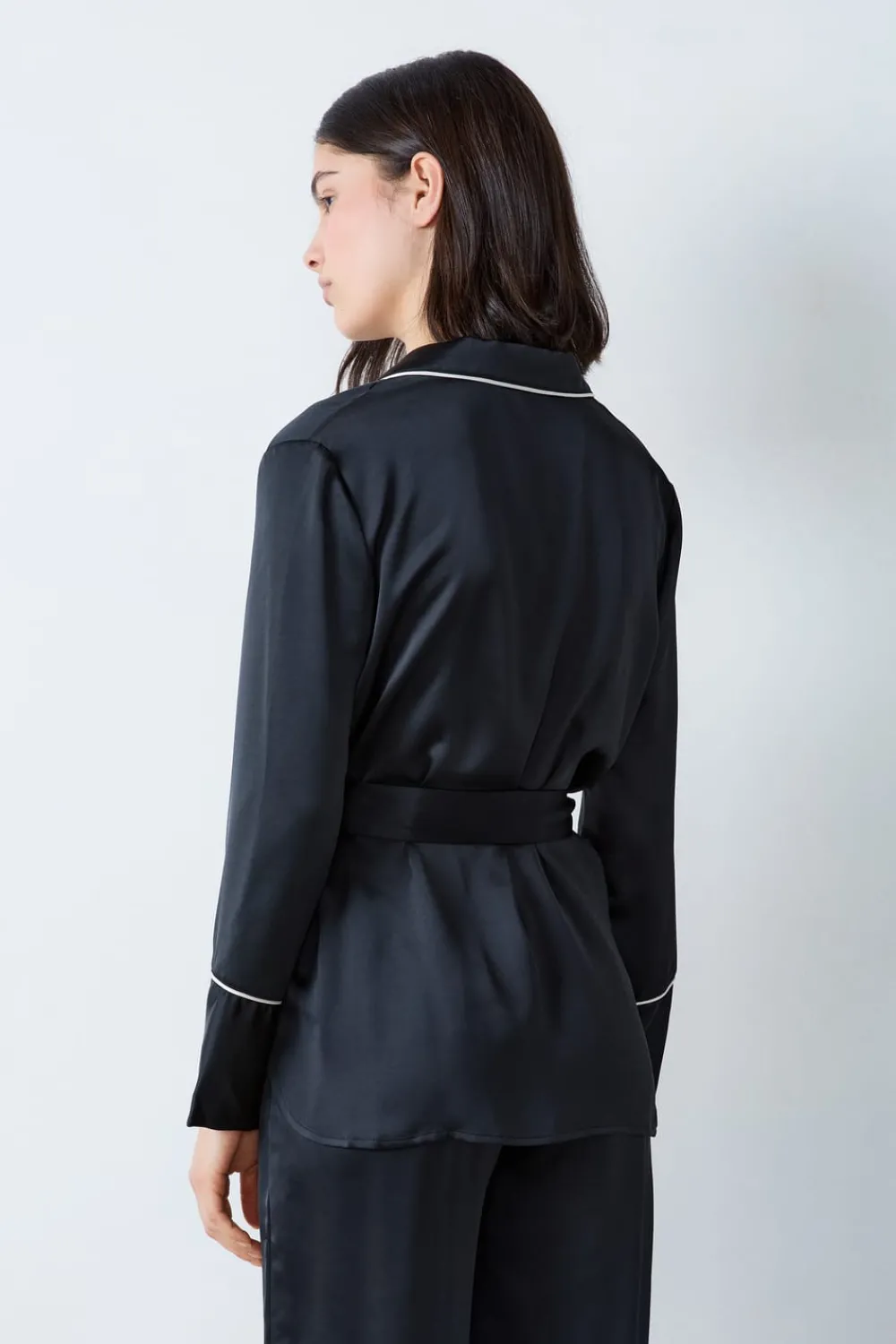 Hot ETAM Camisa de pijama de satén NEGRO