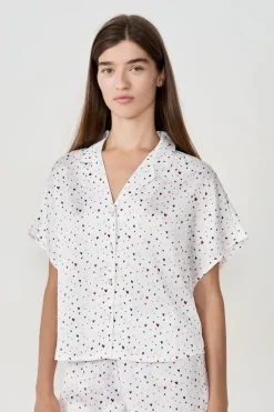 New ETAM Camisa de pijama de satén con estampado de corazones MULTICOLOR