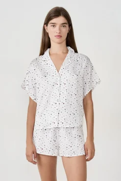 New ETAM Camisa de pijama de satén con estampado de corazones MULTICOLOR