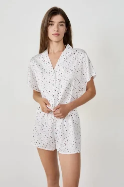 New ETAM Camisa de pijama de satén con estampado de corazones MULTICOLOR