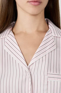 ETAM Camisa de pijama de satén a rayas IMP FD ECRU