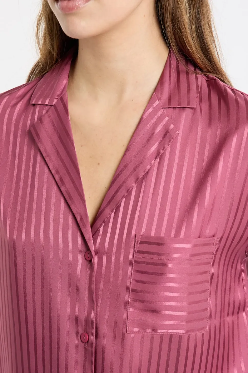 Sale ETAM Camisa de pijama de satén a rayas PETUNIA