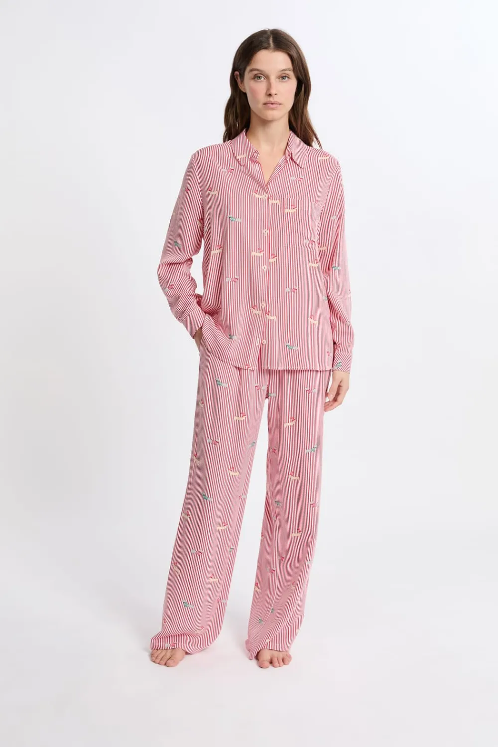 Outlet ETAM Camisa de pijama estampada ROJO