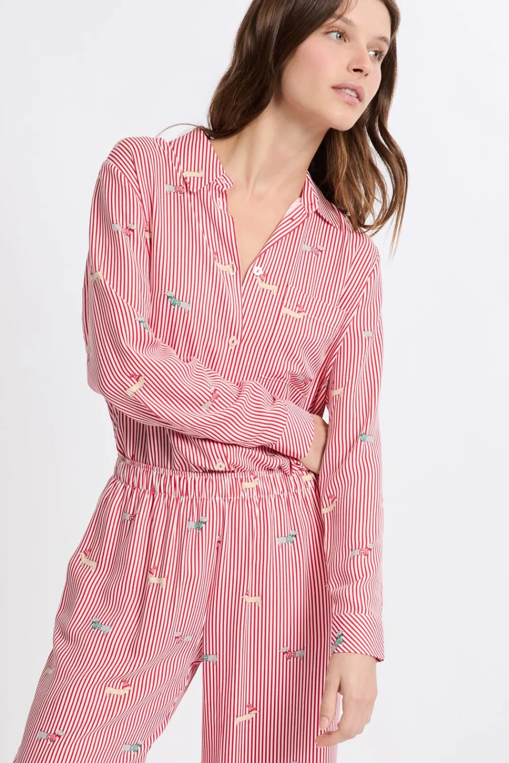 Outlet ETAM Camisa de pijama estampada ROJO