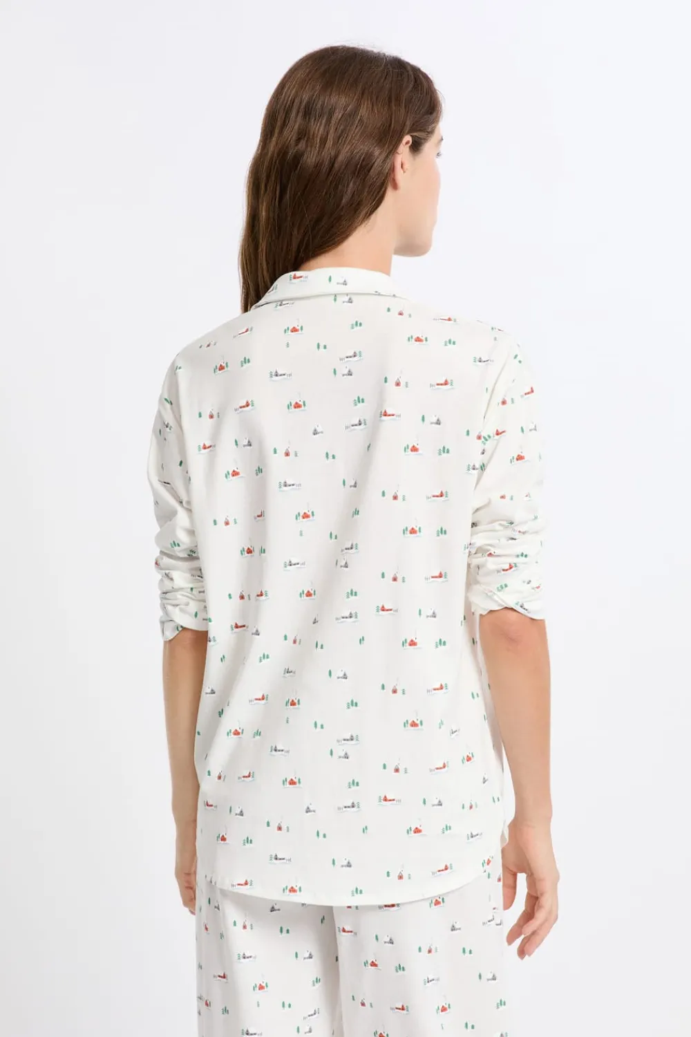 ETAM Camisa de pijama estampada de algodón CRUDO