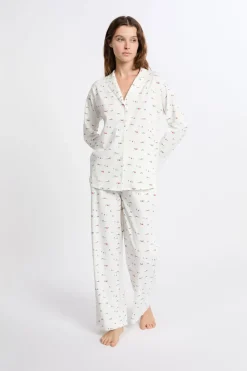 ETAM Camisa de pijama estampada de algodón CRUDO