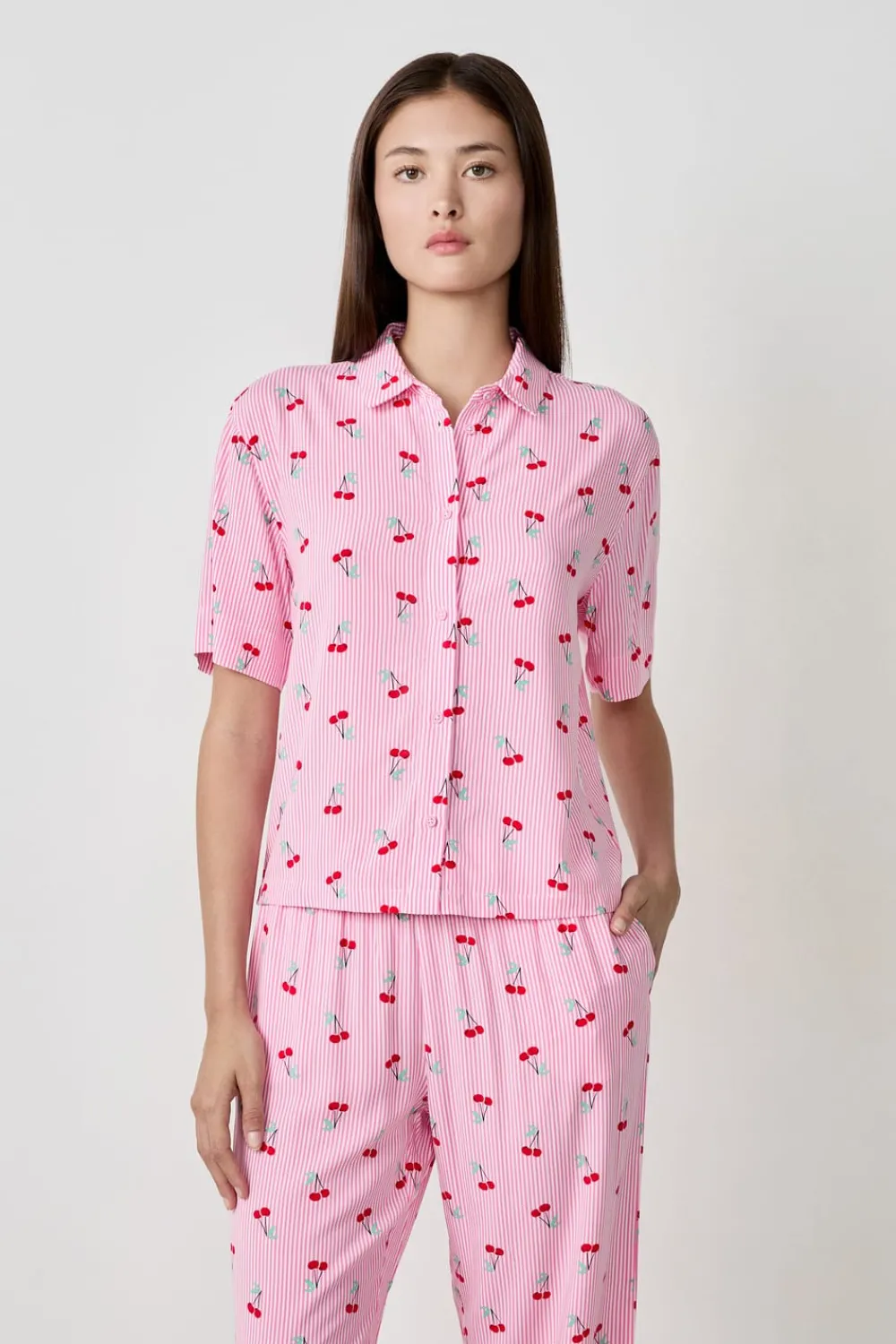 Hot ETAM Camisa de pijama estampada ROSA