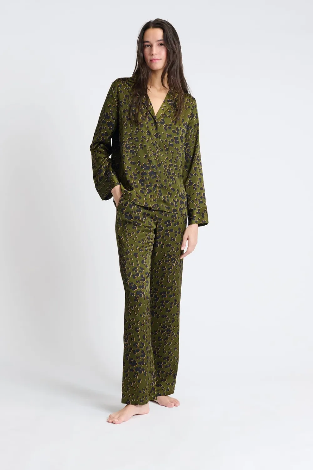 Hot ETAM Camisa de pijama estampada KAKI