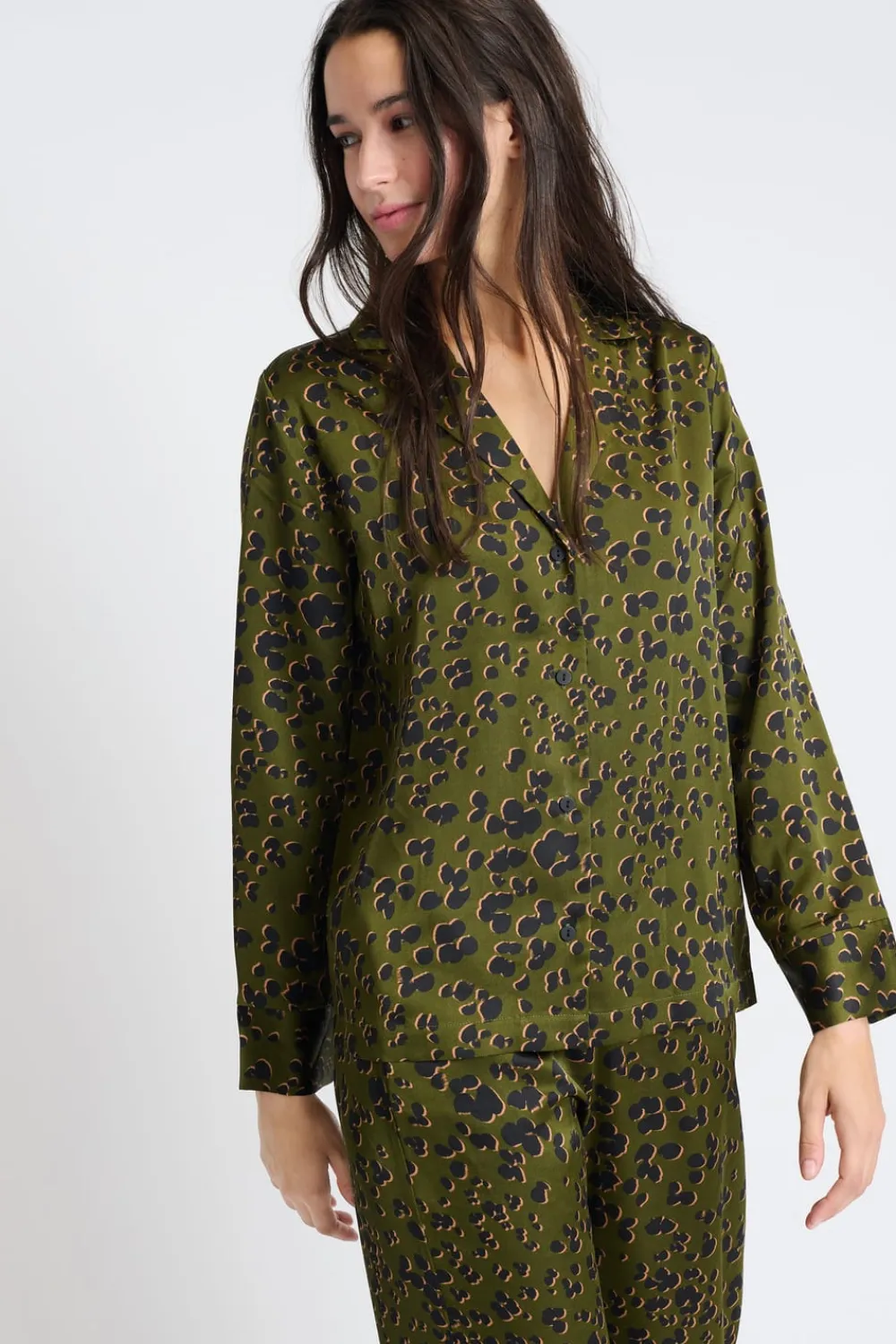 Hot ETAM Camisa de pijama estampada KAKI