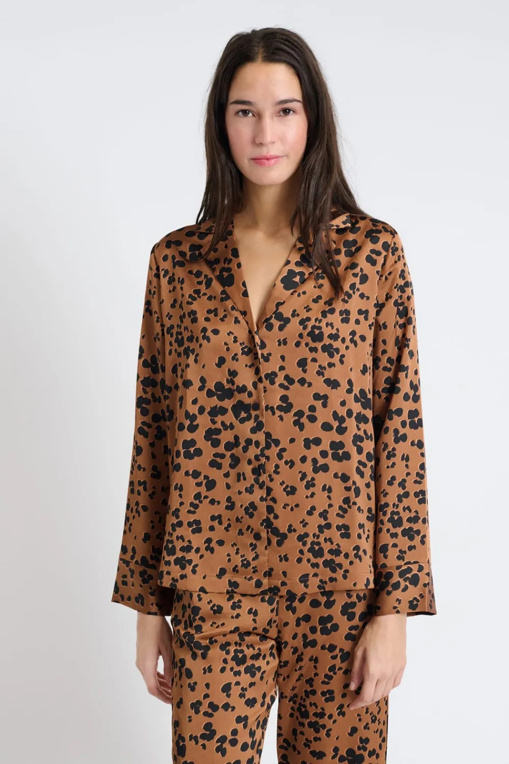 Outlet ETAM Camisa de pijama estampada MARRON