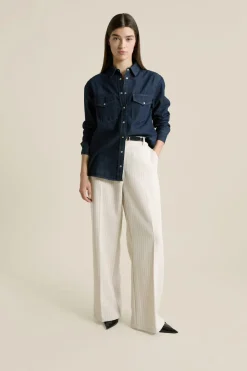 Online ETAM Camisa efecto denim AZUL NOCHE
