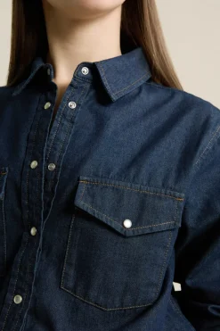 Online ETAM Camisa efecto denim AZUL NOCHE