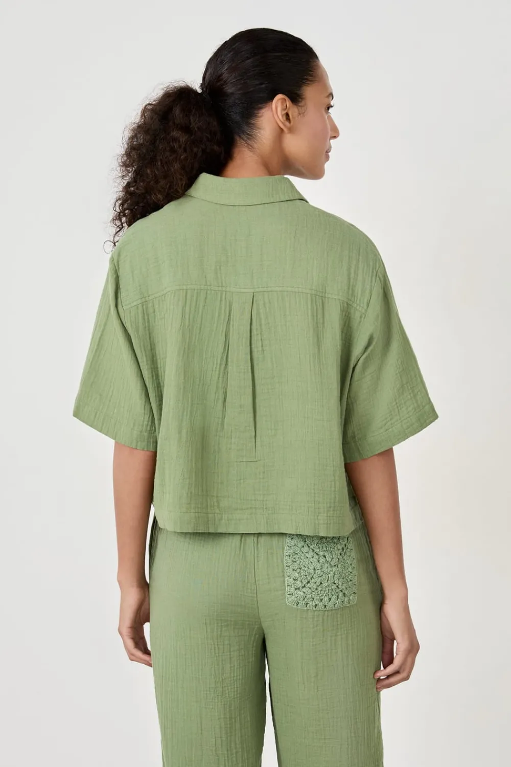 Hot ETAM Camisa manga corta 100% algodón VERDE