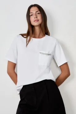 Sale ETAM Camiseta con bolsillo delantero BLANCO