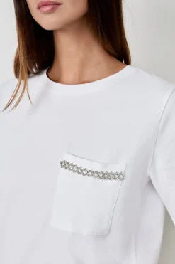 Sale ETAM Camiseta con bolsillo delantero BLANCO